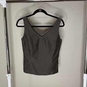 Ann Taylor Charcoal V-Neck Tank Top